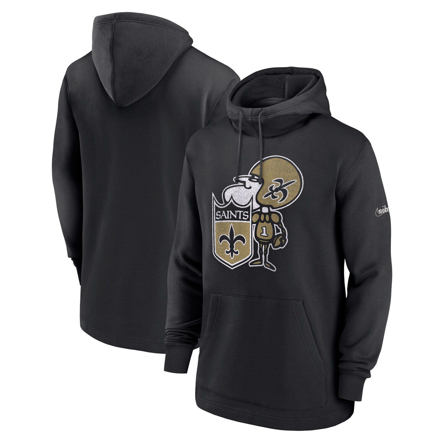 

Мужской черный классический пуловер с капюшоном New Orleans Saints Nike