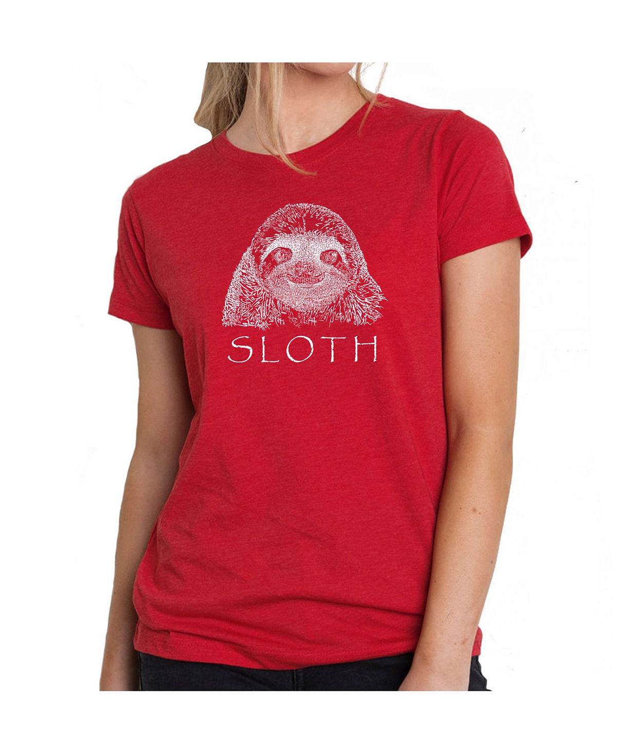 Женская футболка премиум-класса word art - ленивец LA Pop Art, красный силиконовый чехол на vivo y70s 3 ленивца для виво ю70с