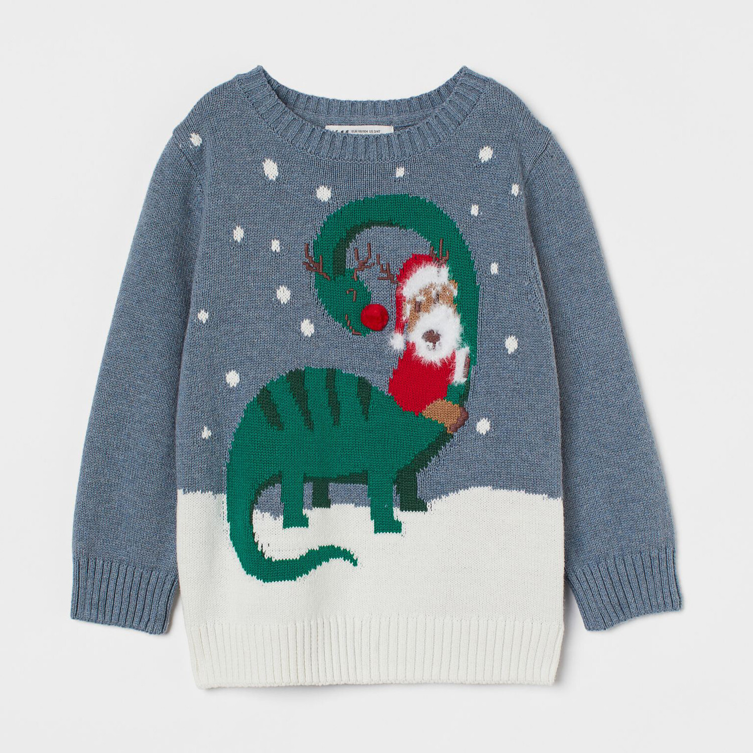 

Свитер с рождественским мотивом H&M Holiday motif, синий/зеленый/белый