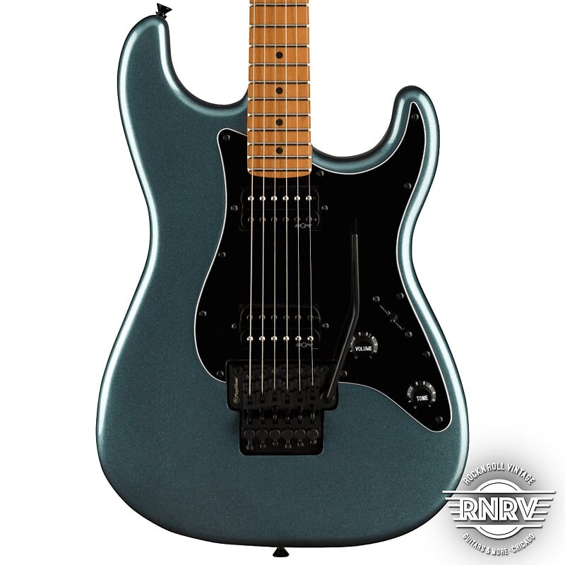 

Squier Contemporary Stratocaster HH FR, накладка из жареного клена, черная накладка, металлик Gunmetal Fender