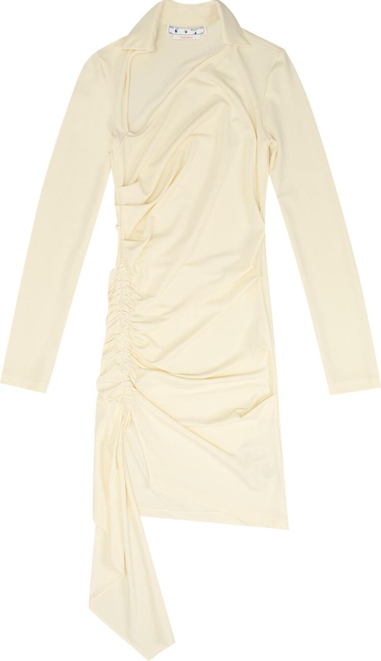

Платье Off-White Vi-Crepe Draped Midi Dress 'White', белый