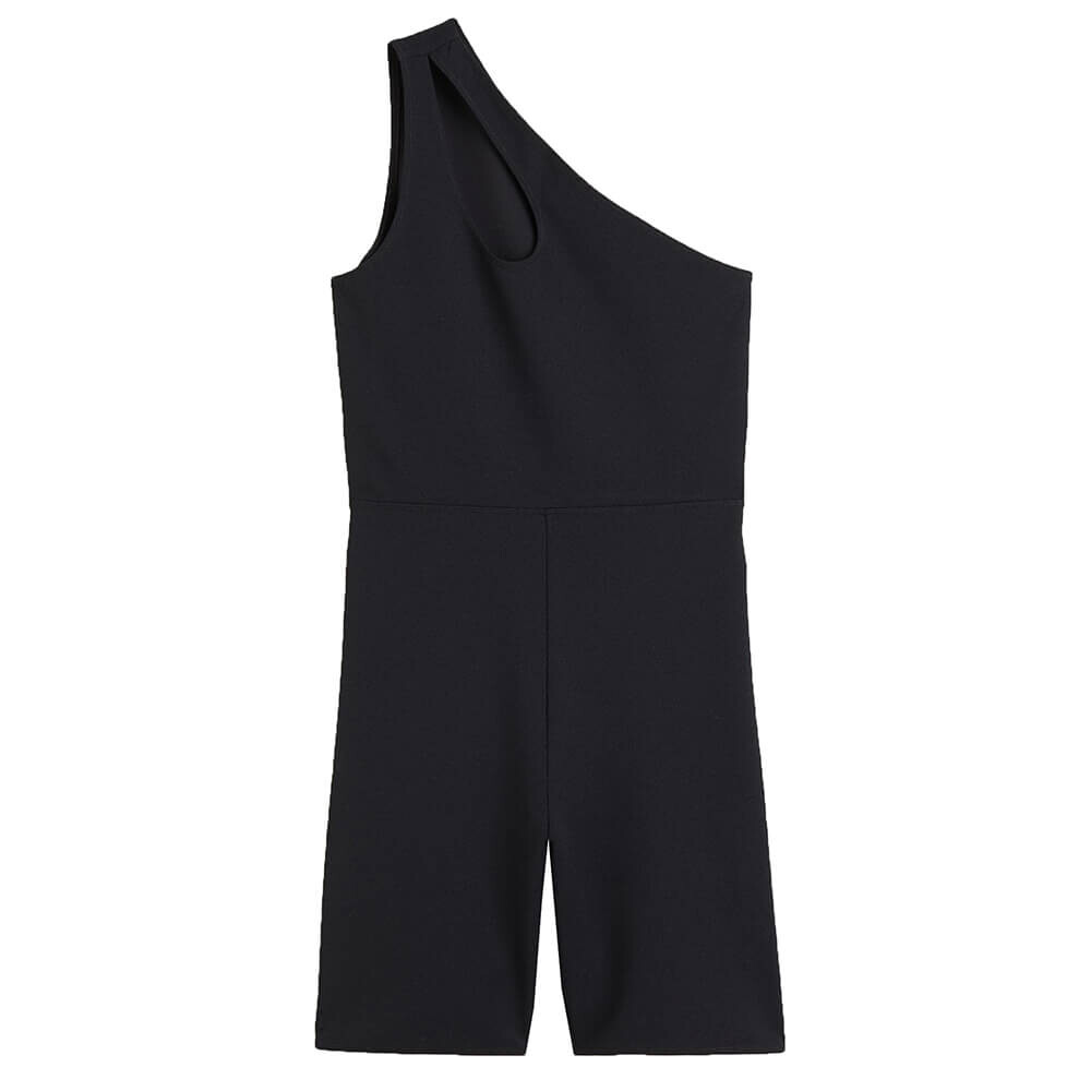 

Комбинезон H&M Ribbed One-shoulder Bodysuit, черный