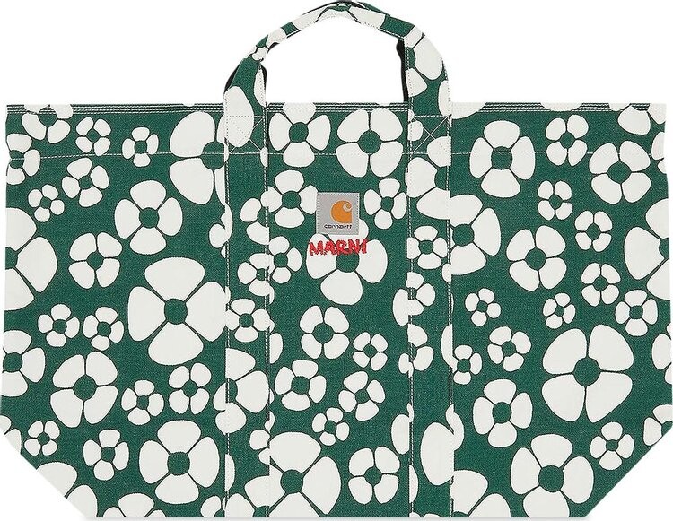 

Сумка Marni x Carhartt WIP Tote Bag Forest Green/Stone White, зеленый