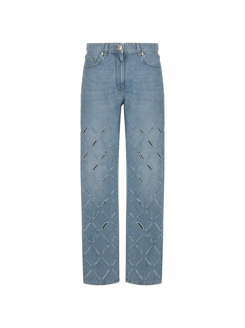 

Широкие джинсы с разрезами Versace