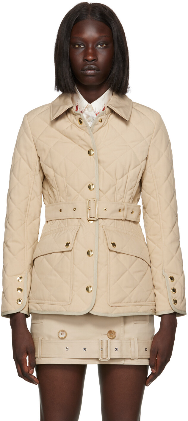 

Бежевая дутая куртка Burberry