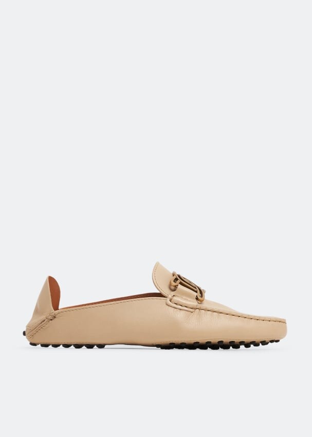 

Слиперы TOD'S Gommino leather slippers, бежевый