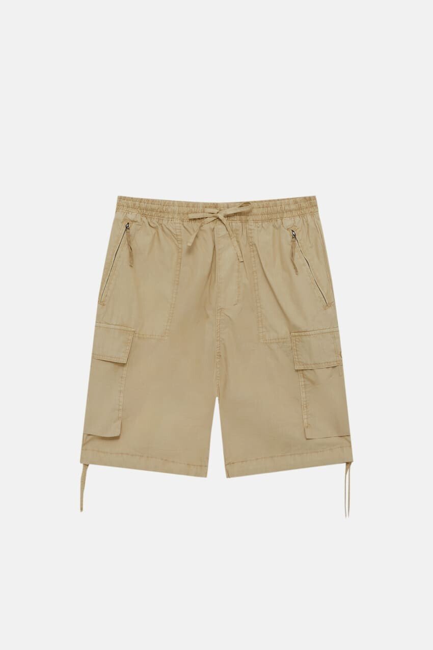 

Шорты Pull&Bear Cargo Parachute Bermuda, бежевый