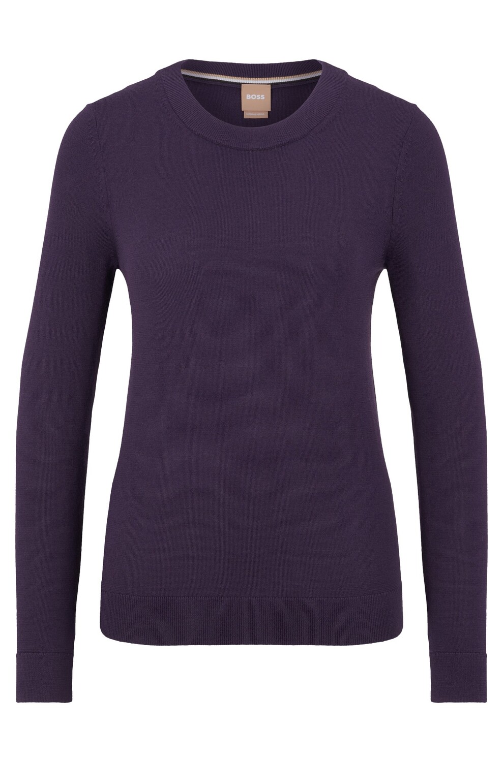 

Джемпер Hugo Boss Crew-neck In Virgin Wool, темно-фиолетовый