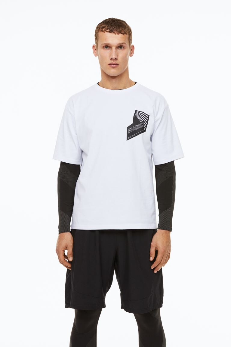 

Спортивный топ DryMove H&M, белый/усиление