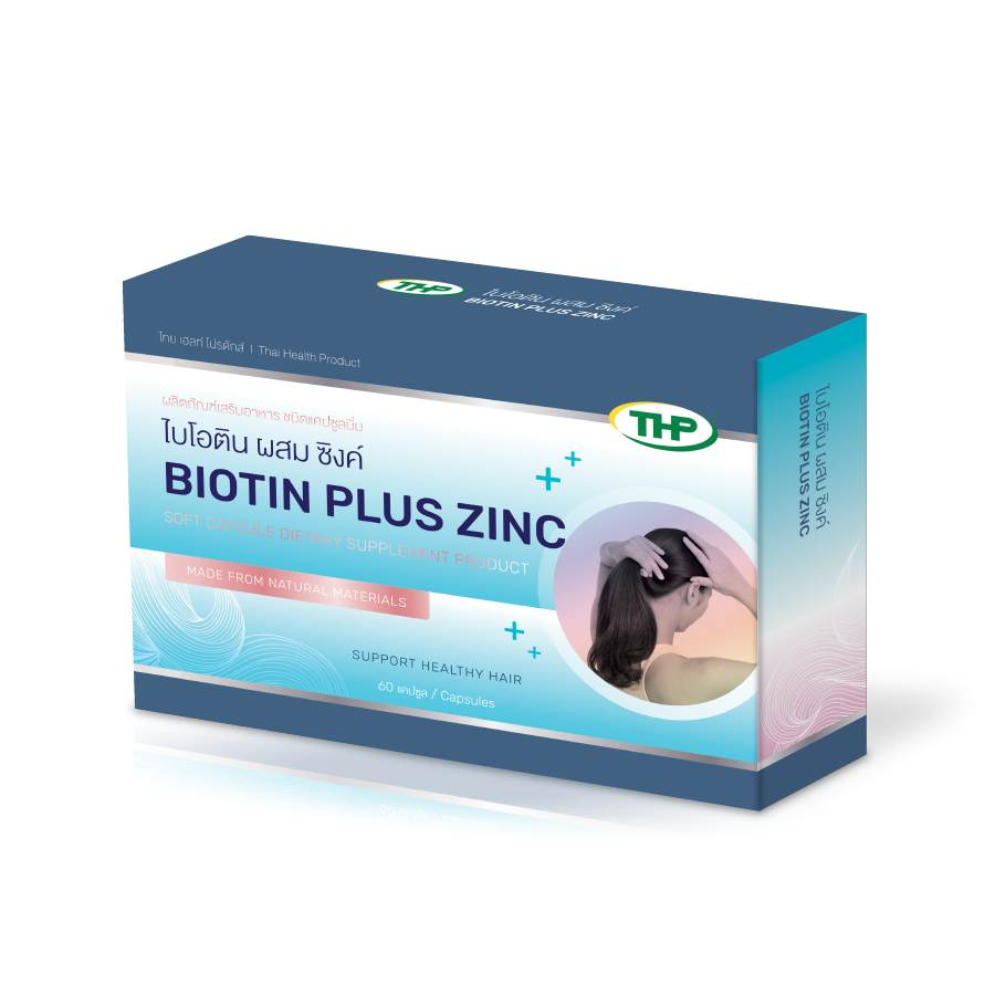 Биотин + Цинк THP Biotin Plus Zinc, 60 капсул пищевая добавка thp biotin plus zinc 60 капсул