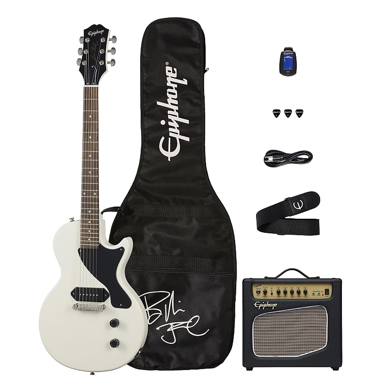 Набор для электрогитары Epiphone Billie Joe Armstrong Les Paul Junior, классический белый Epiphone Billie Joe Les Paul Junior Electric Guitar Player Pack,
