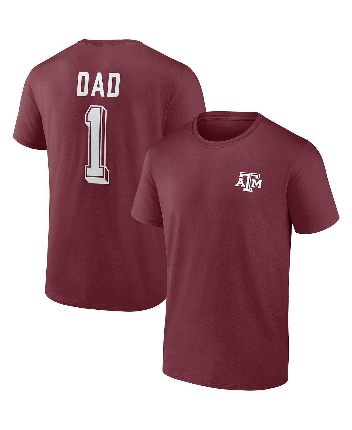 

Мужская фирменная футболка maroon texas a&m aggies team #1 dad Fanatics