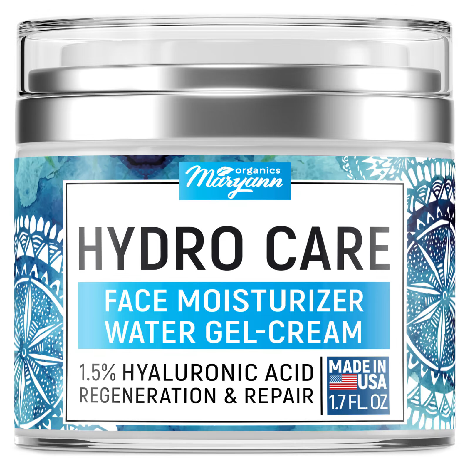 Maryann Organics, Hydro Care, увлажняющий крем для лица, водный гель-крем, 1,7 жидк. Унции maryann organics ретинол увлажняющий крем 50 мл 1 7 жидк унции