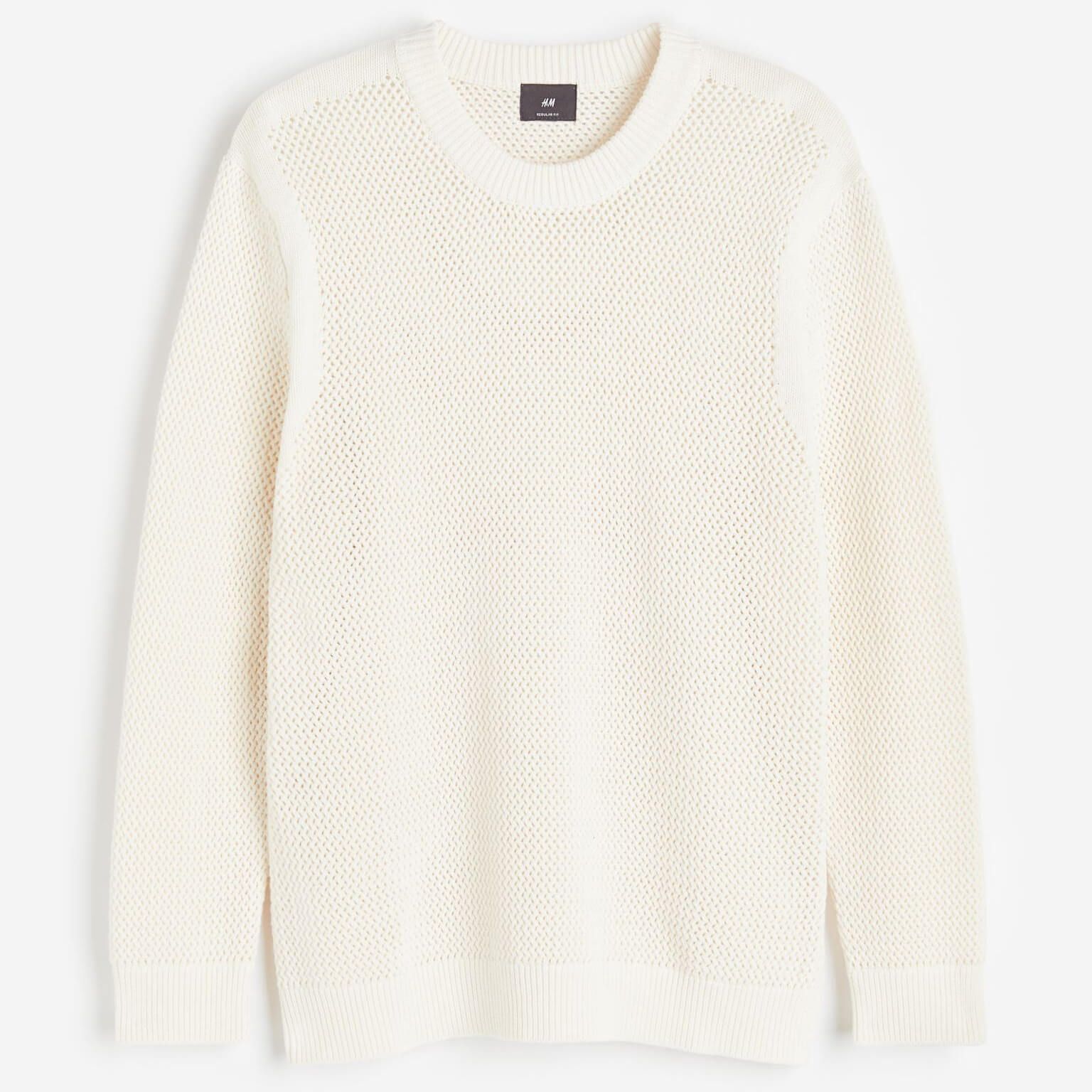 Джемпер H&M Regular Fit Hole-knit, светло-бежевый цена и фото