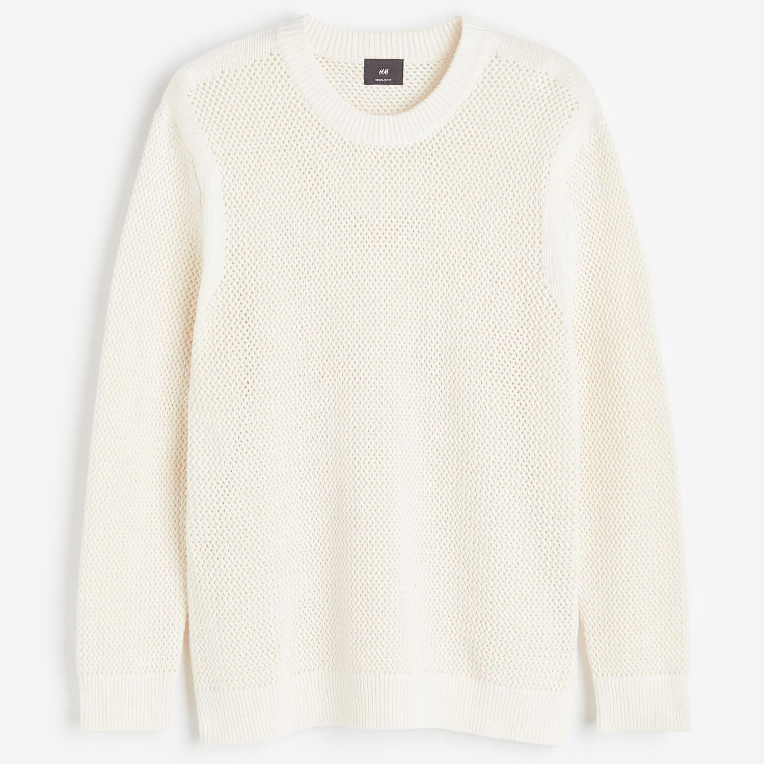 Джемпер H&M Regular Fit Hole-knit, светло-бежевый цена и фото