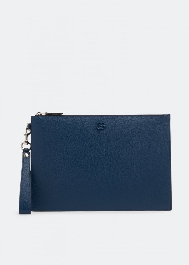 

Сумка GUCCI GG Marmont leather pouch, синий