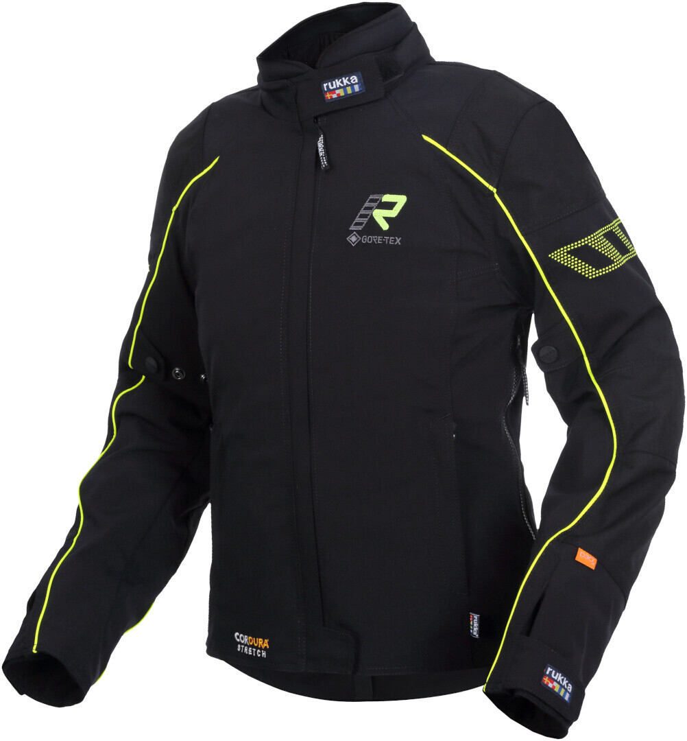 

Rukka Comforina GTX Дамы Мотоцикл Текстильная куртка, черный/желтый