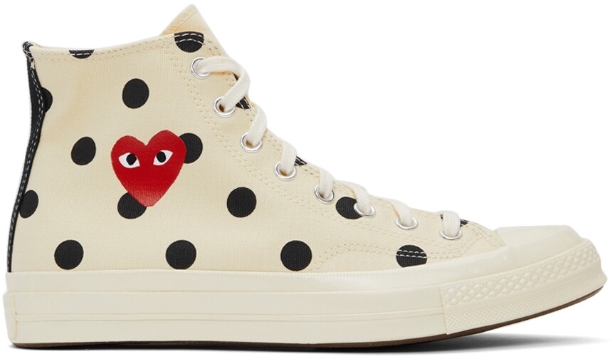 

Высокие кроссовки Off-White Converse Edition в горошек Comme des Garçons Play