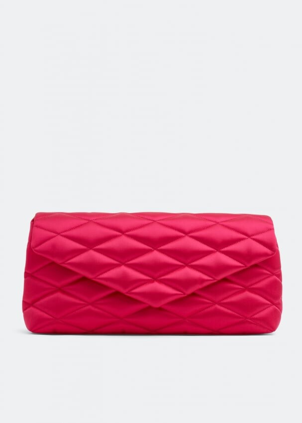 

Клатч SAINT LAURENT Sade puffer envelope clutch, розовый