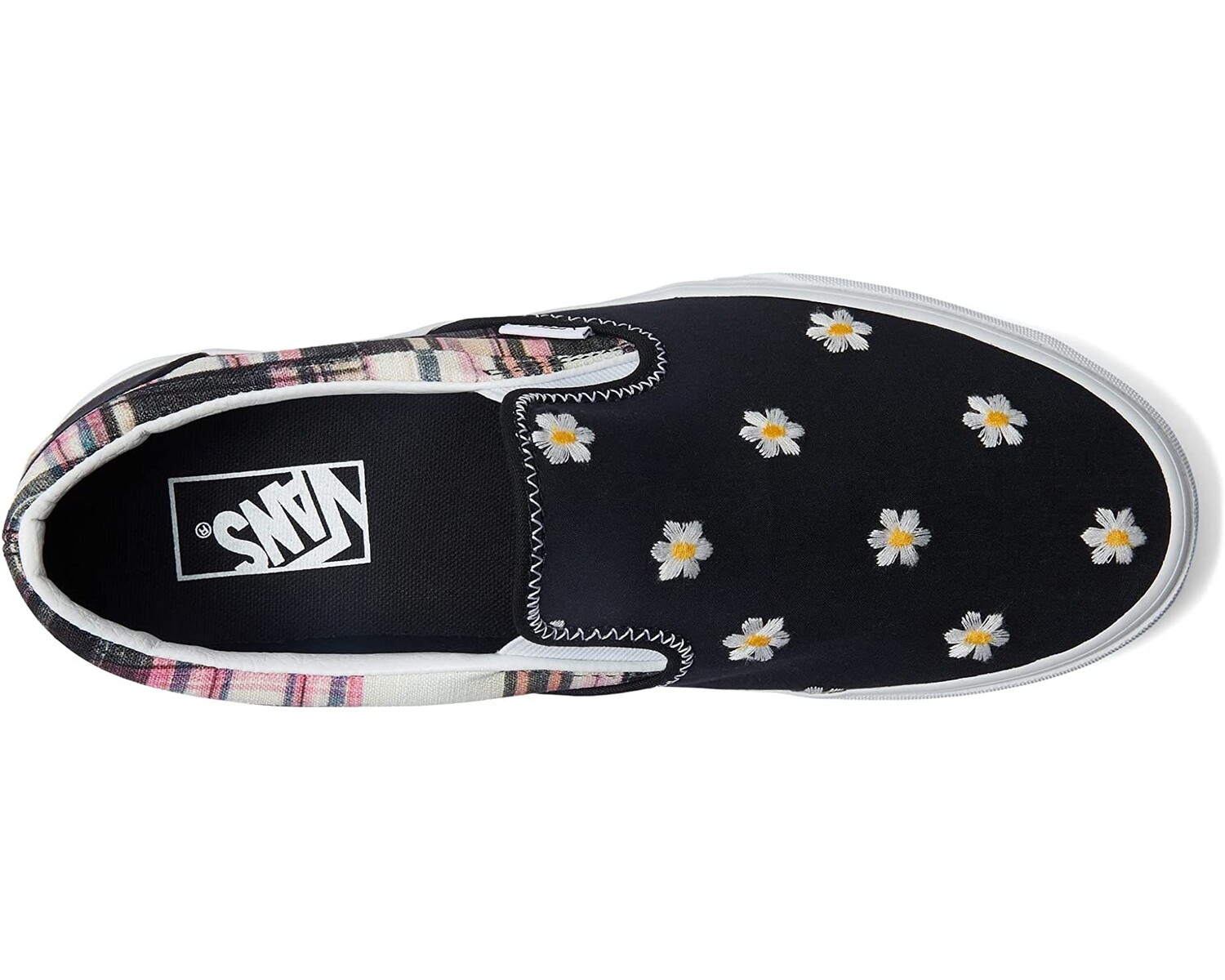 

Кроссовки Classic Slip-On Vans, пэчворк в клетку с цветочным принтом
