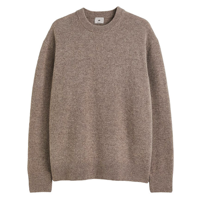 

Джемпер H&M Knit Wool, бежевый меланж