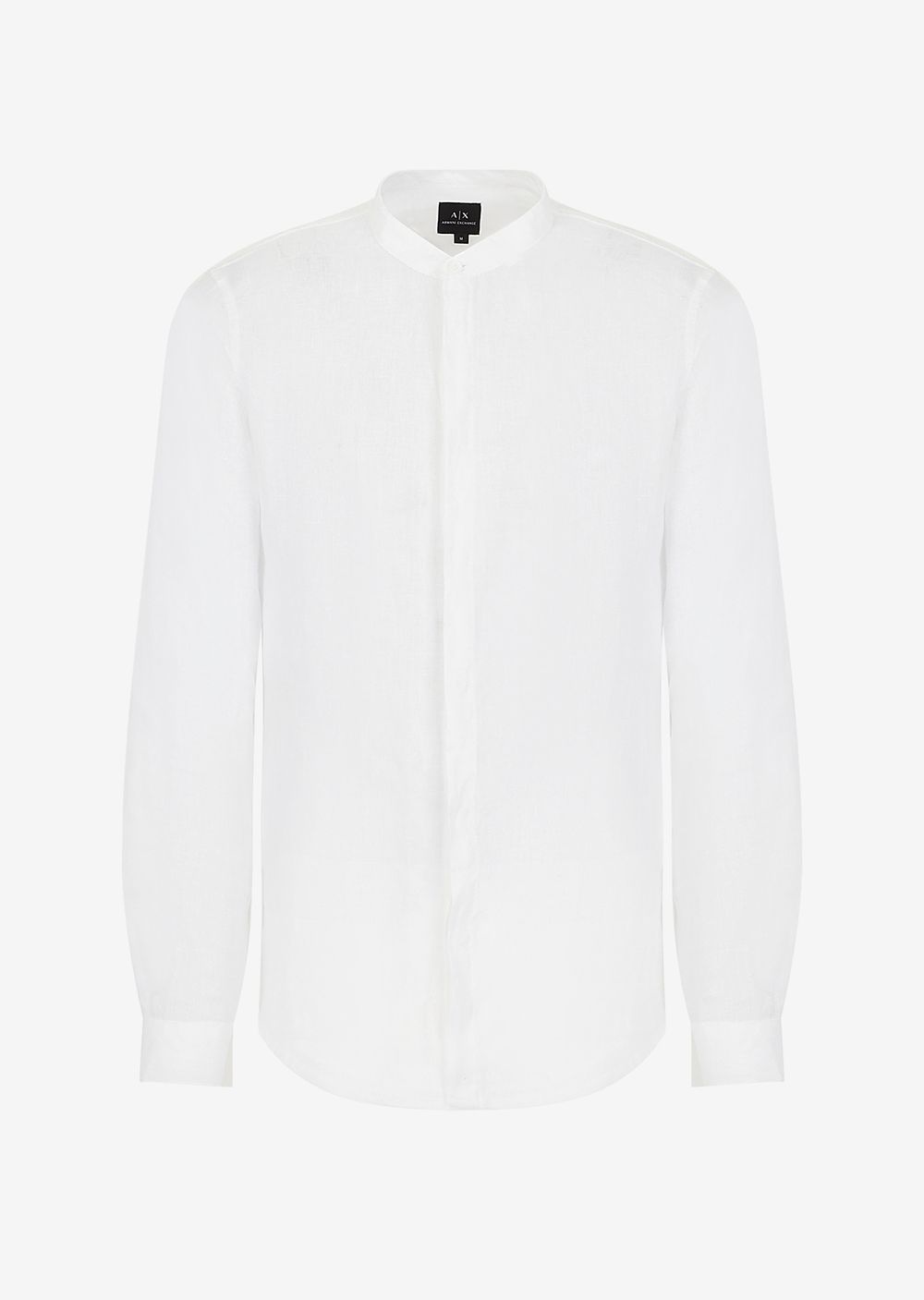 Льняная рубашка классического кроя Armani Exchange, белый