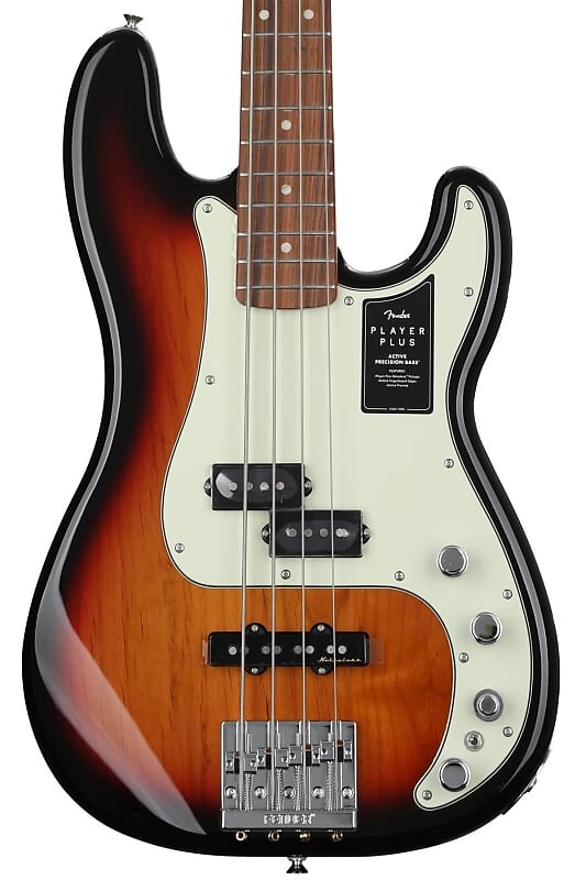 

Fender Player Plus Active Precision Bass Guitar - 3-цветная гитара Sunburst с накладкой Pau Ferro 0147363300