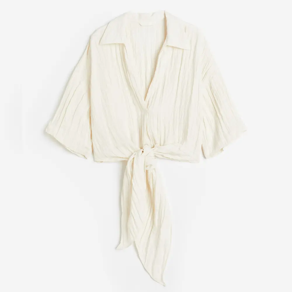 

Блузка H&M Tie Detail, кремовый