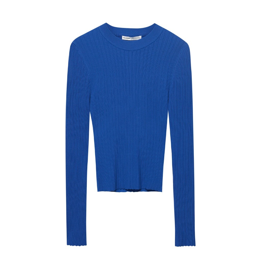 

Джемпер Pull&Bear Fine Knit Ribbed, синий