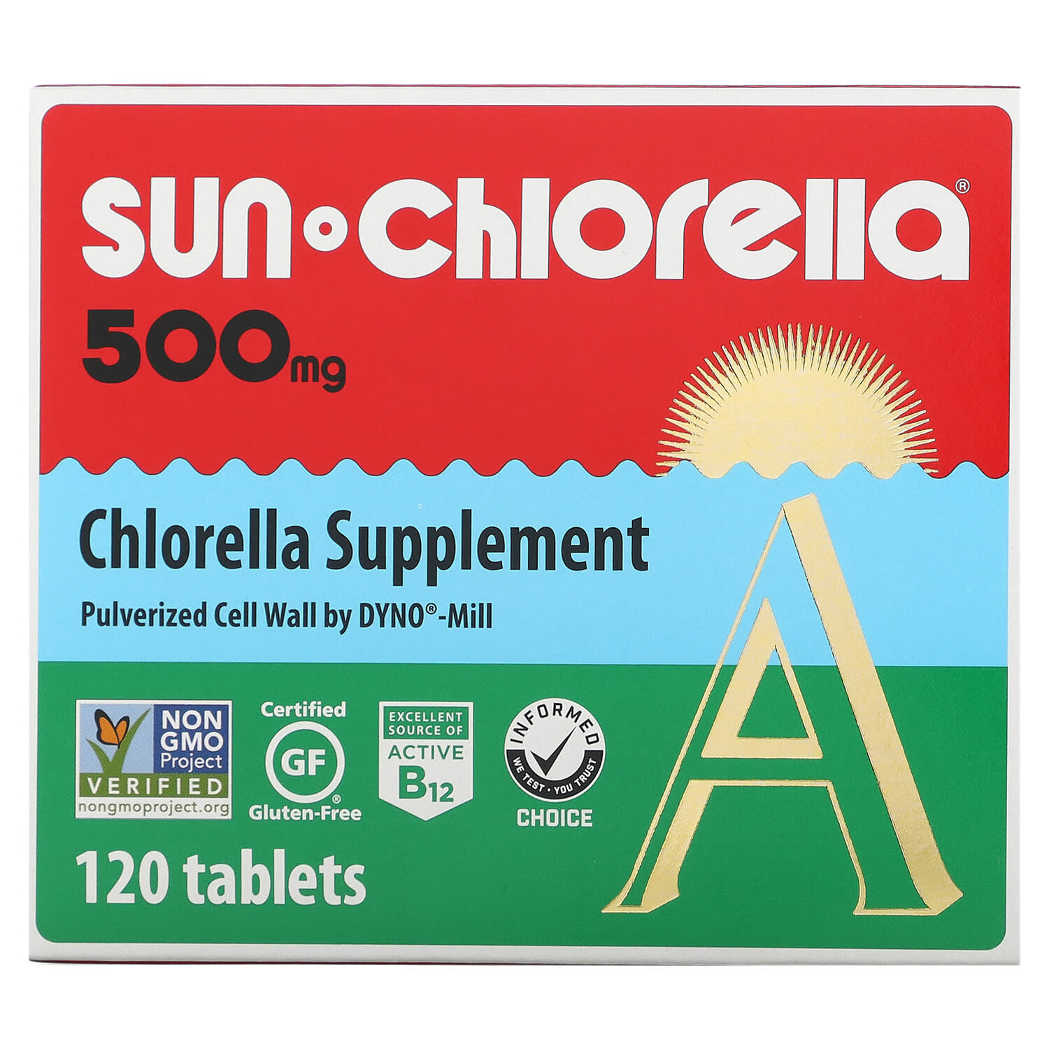 

Добавка с хлореллой, 500 мг, 120 таблеток, Sun Chlorella