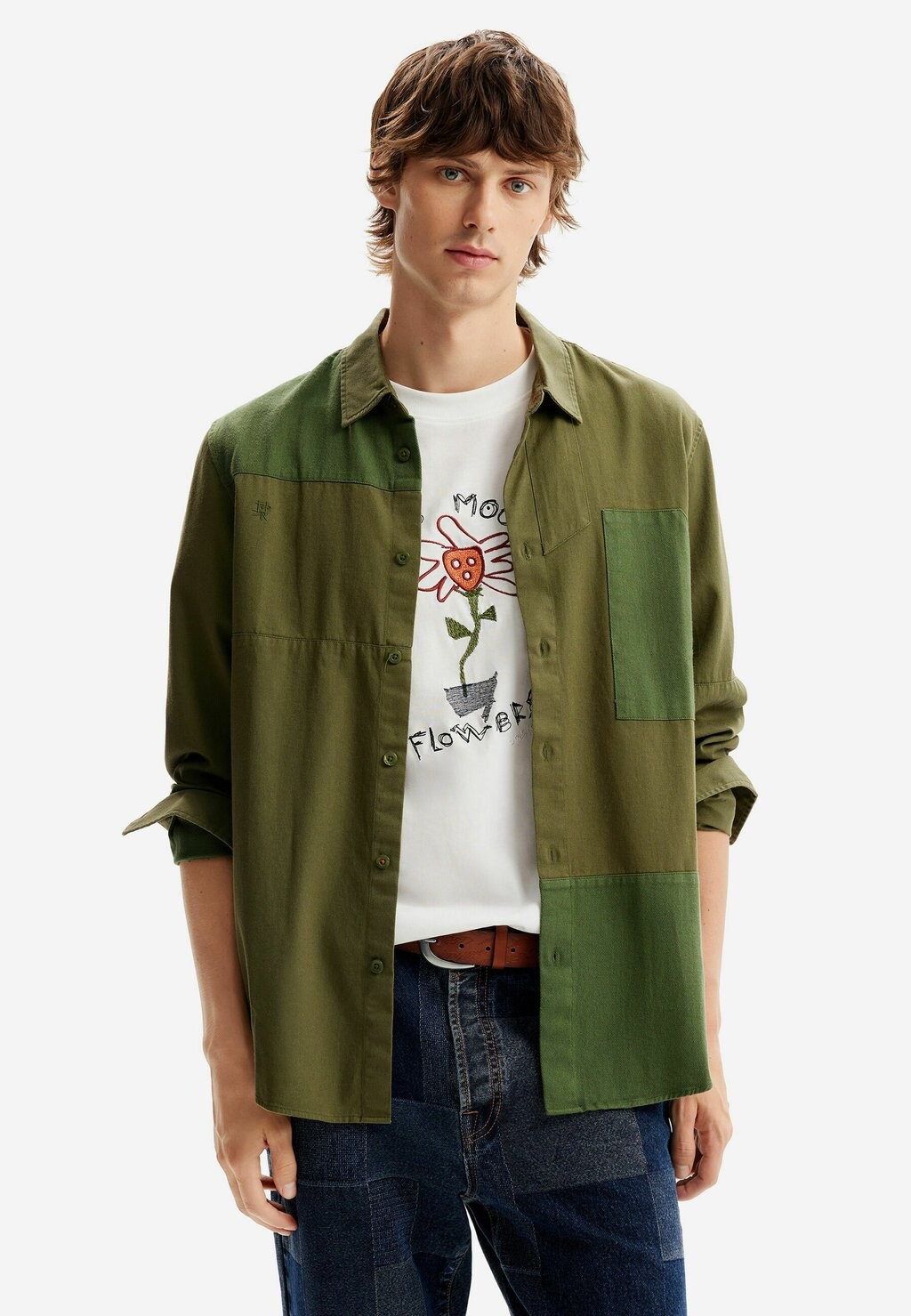 

Рубашка Patchwork Twill Desigual, зеленый
