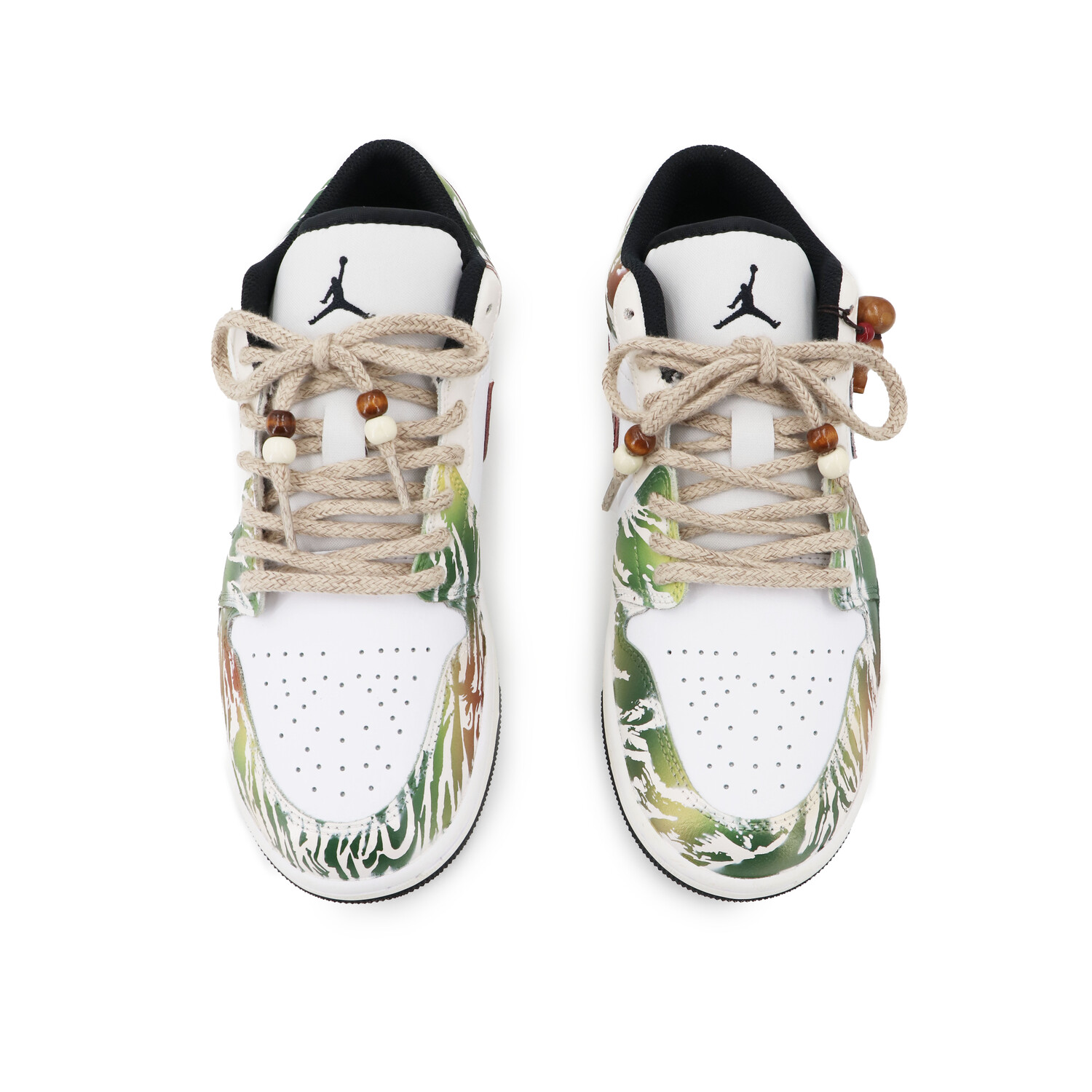 

Кроссовки Air Jordan 1 Vintage Basketball Shoes Women's Low-top Red/Green/White, цвет Oatmeal/Forest