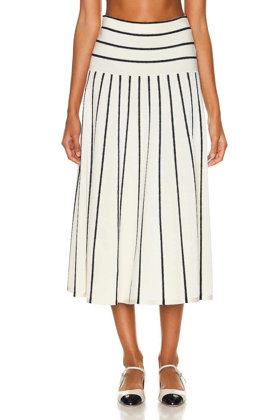 

Юбка Zimmermann Matchmaker Knit Stripe, цвет Cream & Black