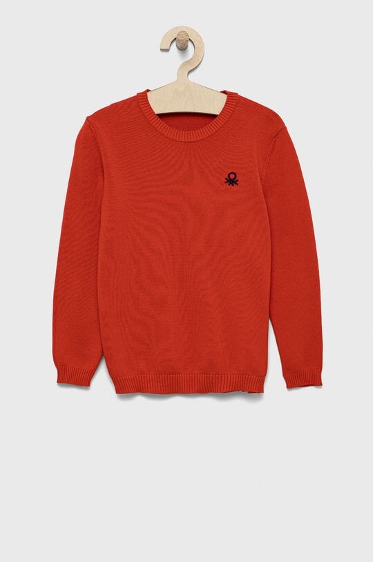 

Детский хлопковый свитер United Colors of Benetton, красный
