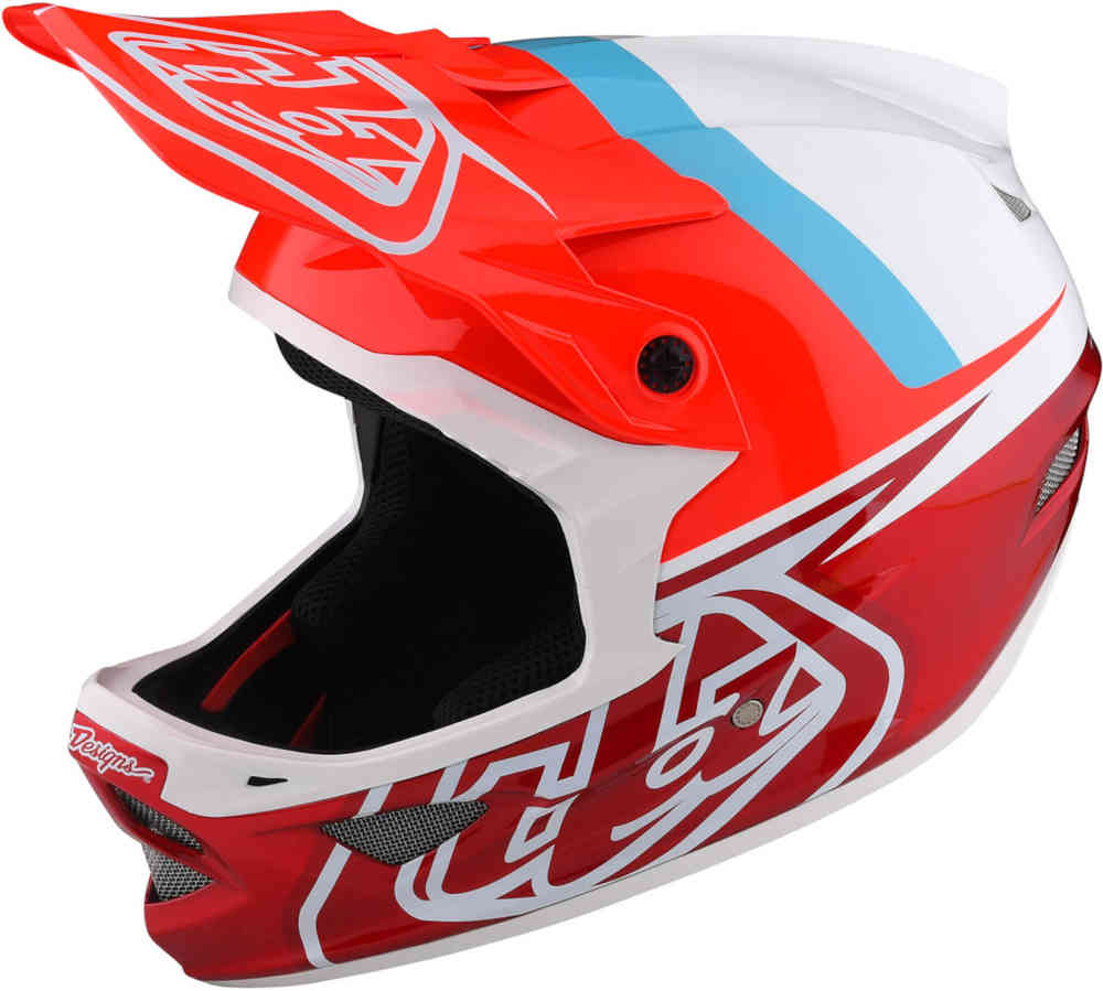 Наклонный шлем для скоростного спуска D3 Fiberlite Troy Lee Designs, красный/белый/синий