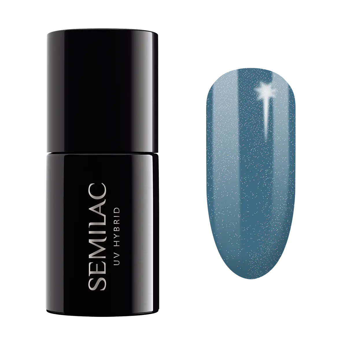 

Semilac UV Hybrid Shimmer гибридный лак для ногтей, 324 See Blue Shimmer