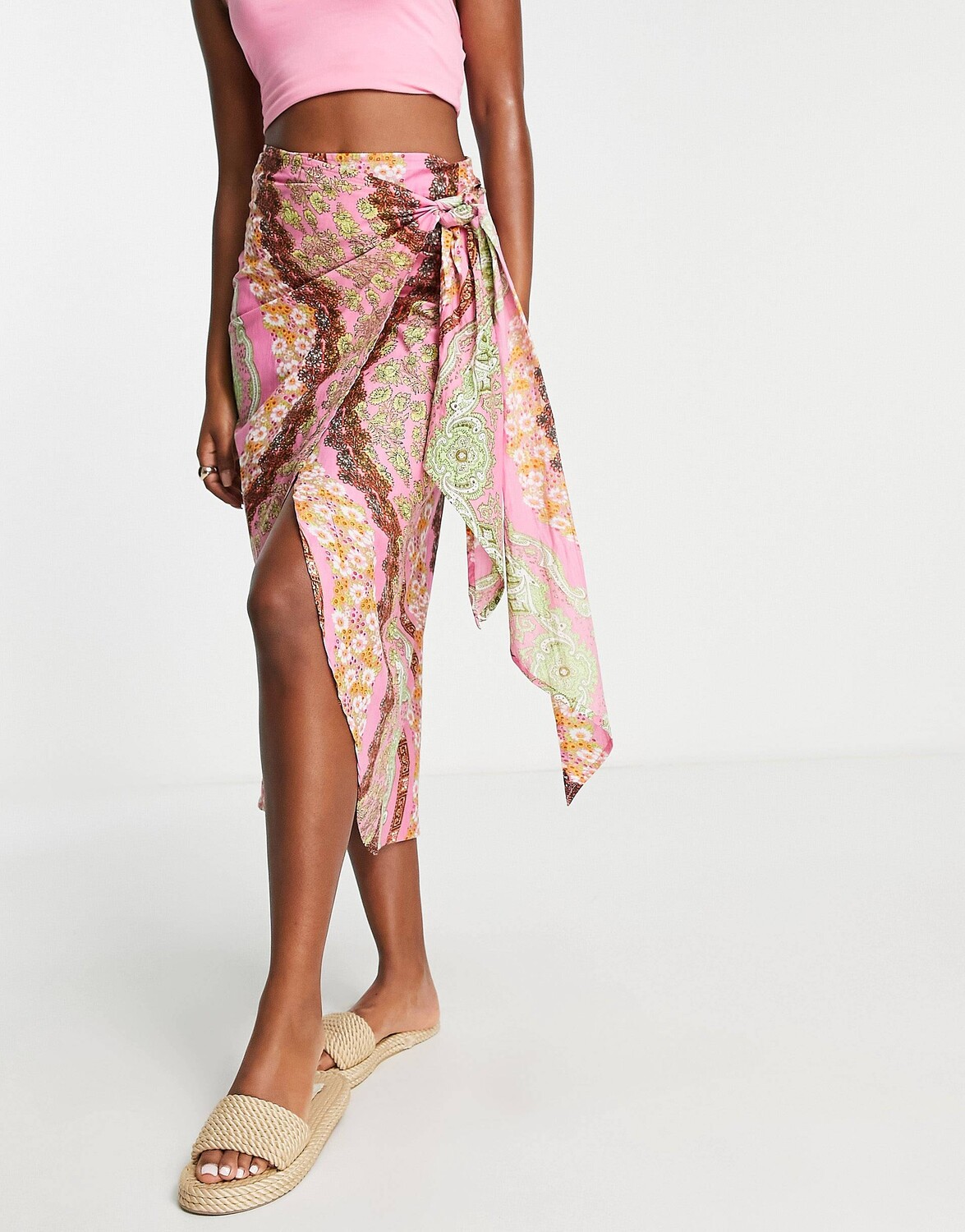

Юбка-саронг миди с запахом и запахом ASOS DESIGN ASOS DESIGN