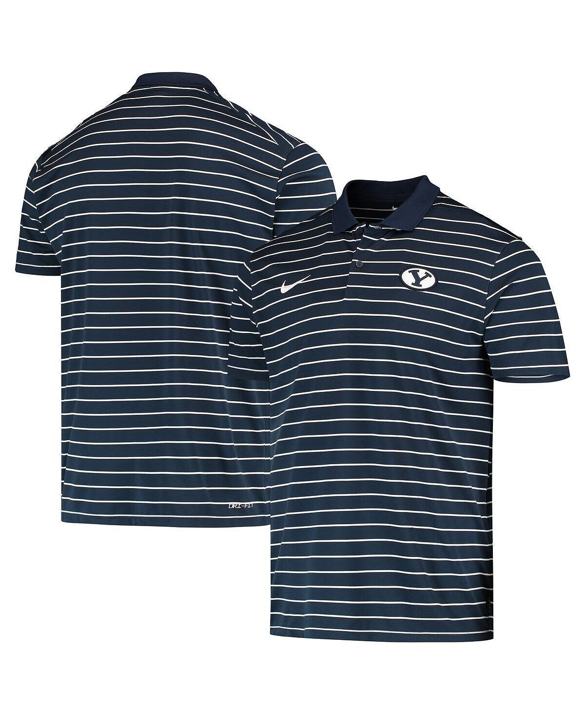 

Мужская темно-синяя рубашка поло byu cougars victory stripe performance Nike, синий