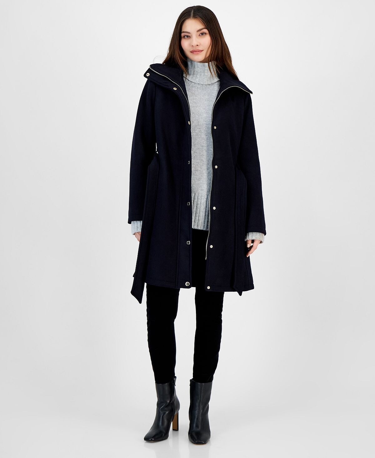 

Женское пальто с поясом, созданное для macy's Michael Kors, синий