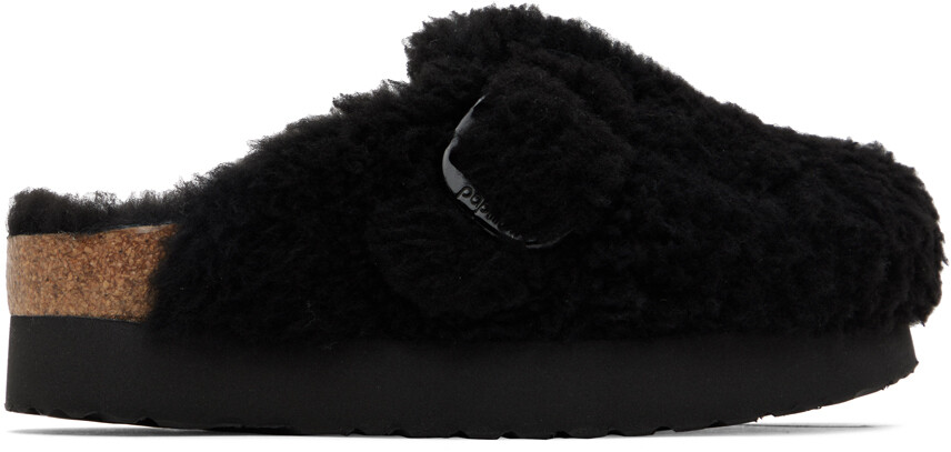 

Черный - Босоножки из овчины с крупной пряжкой Boston Birkenstock