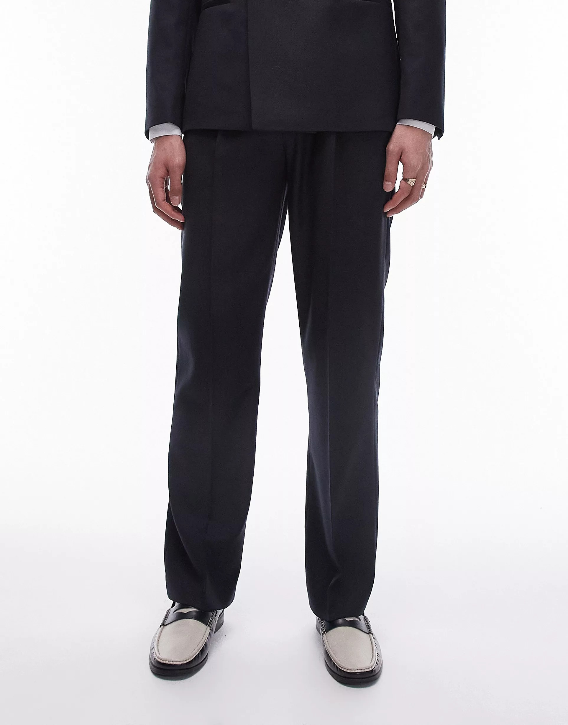 Брюки Topman Premium Tuxedo With High Wool Content, черный