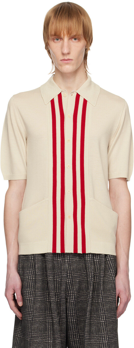 

Бежевый кардиган в полоску Dries Van Noten