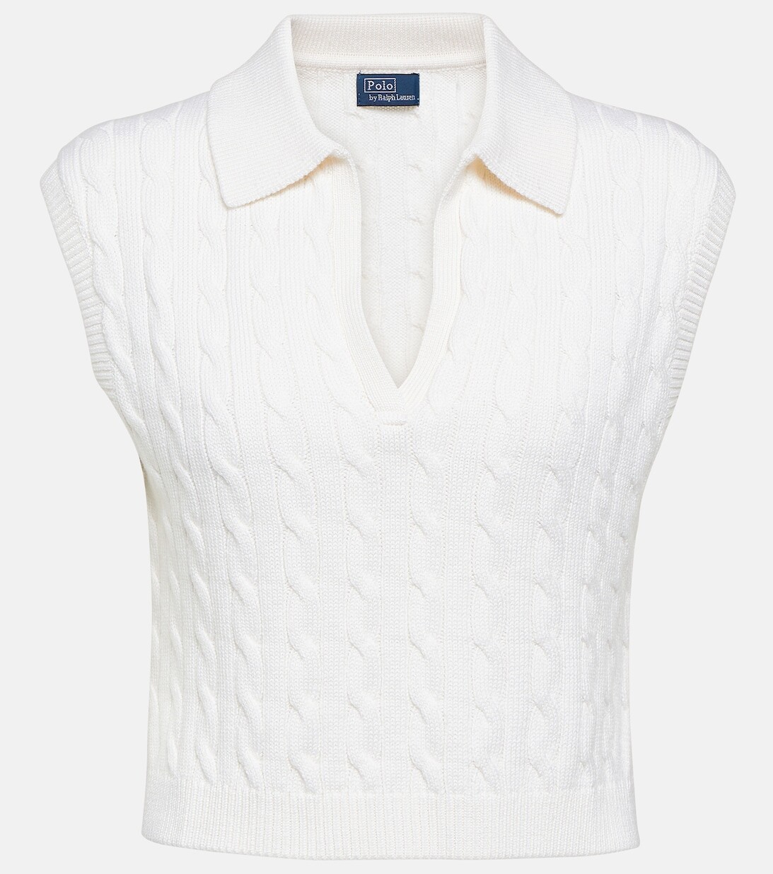 

Вязаный жилет из смесовой шерсти POLO RALPH LAUREN, белый
