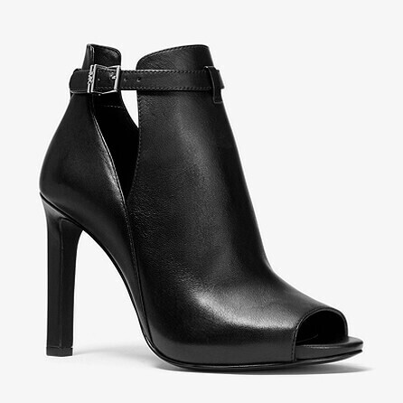 

Ботильоны с открытым носком Michael Michael Kors Lawson Leather, черный