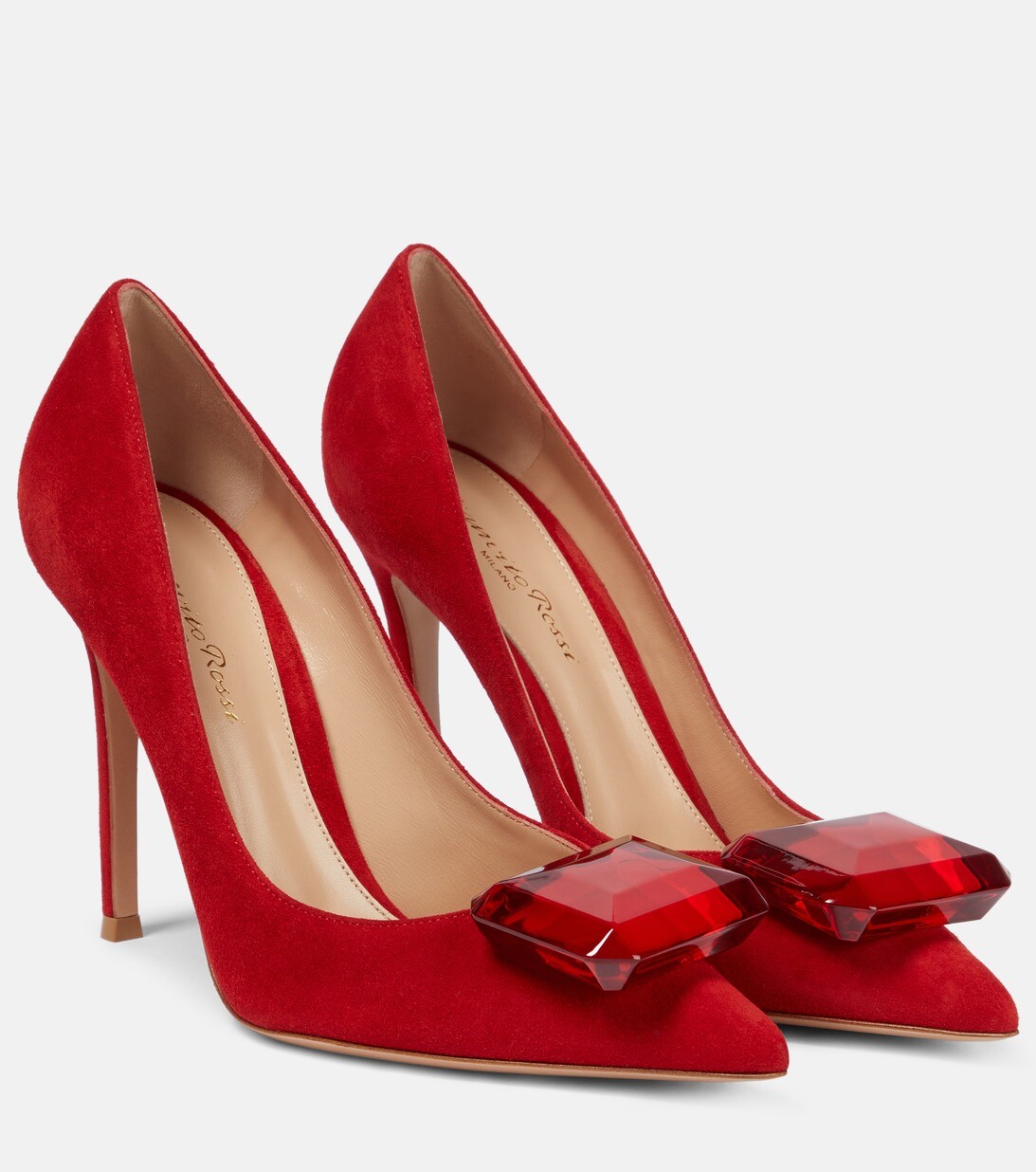 

Декорированные замшевые туфли Jaipur 105 Gianvito Rossi, красный