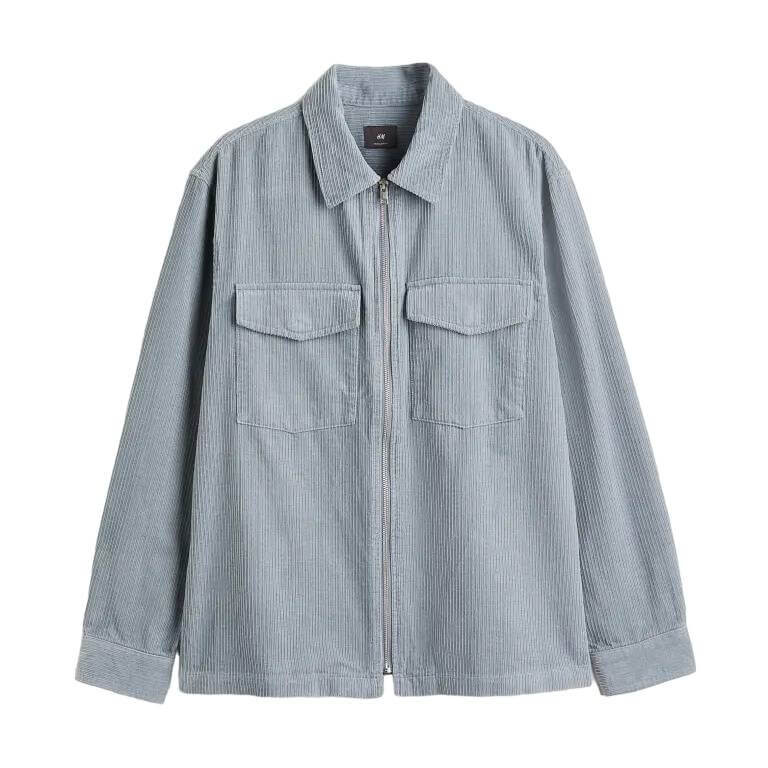 

Рубашка H&M Corduroy, cветло-серо-голубой