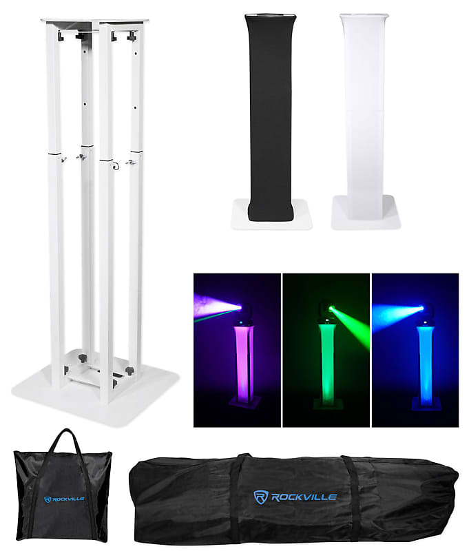 Rockville RTP32W Totem Moving Head Light Stand + черный + белый холст + сумки для переноски - фото