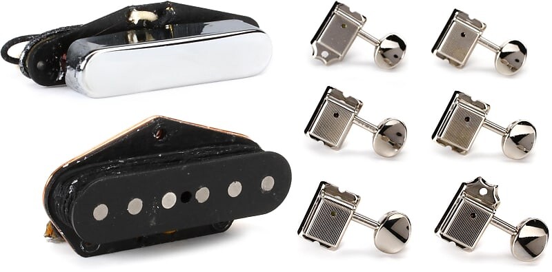 

Набор звукоснимателей Fender Original Vintage Telecaster из 2 предметов в комплекте с набором звукоснимателей Fender American Vintage Stratocaster-Telecaster — никель 0992040000=1 0992119000=1