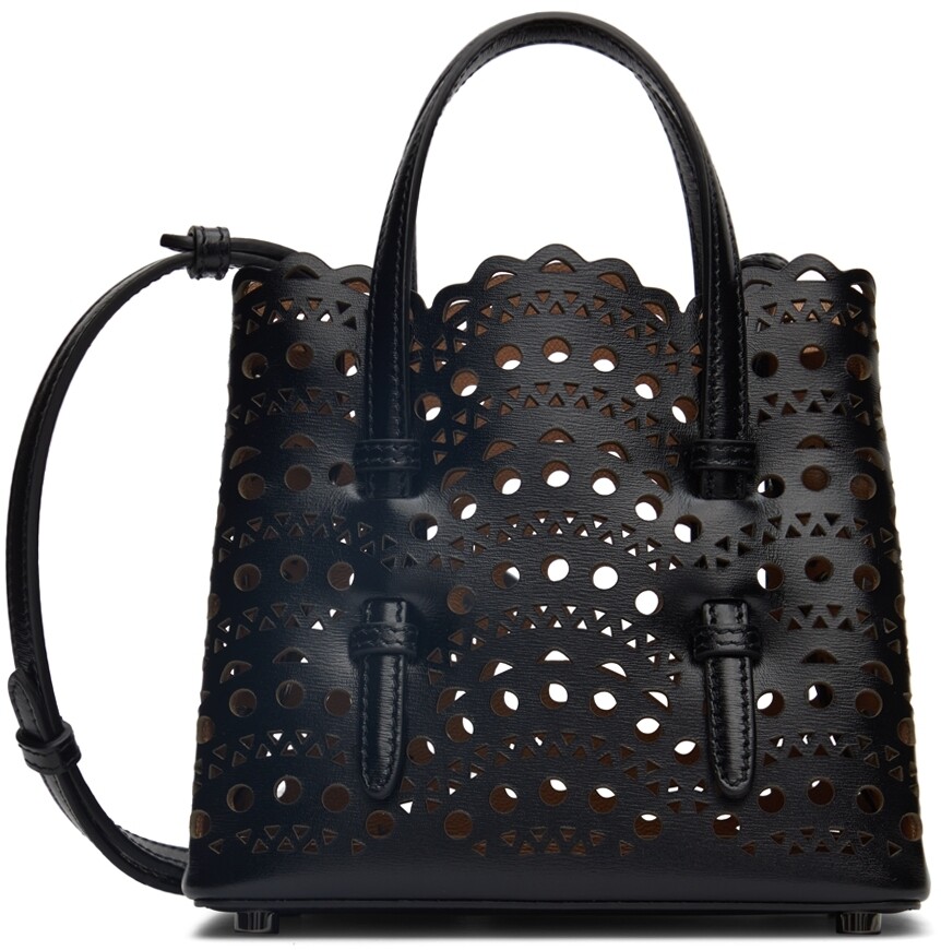 

Черная сумка Mina 16 с микро-ручкой сверху ALAÏA, Черный