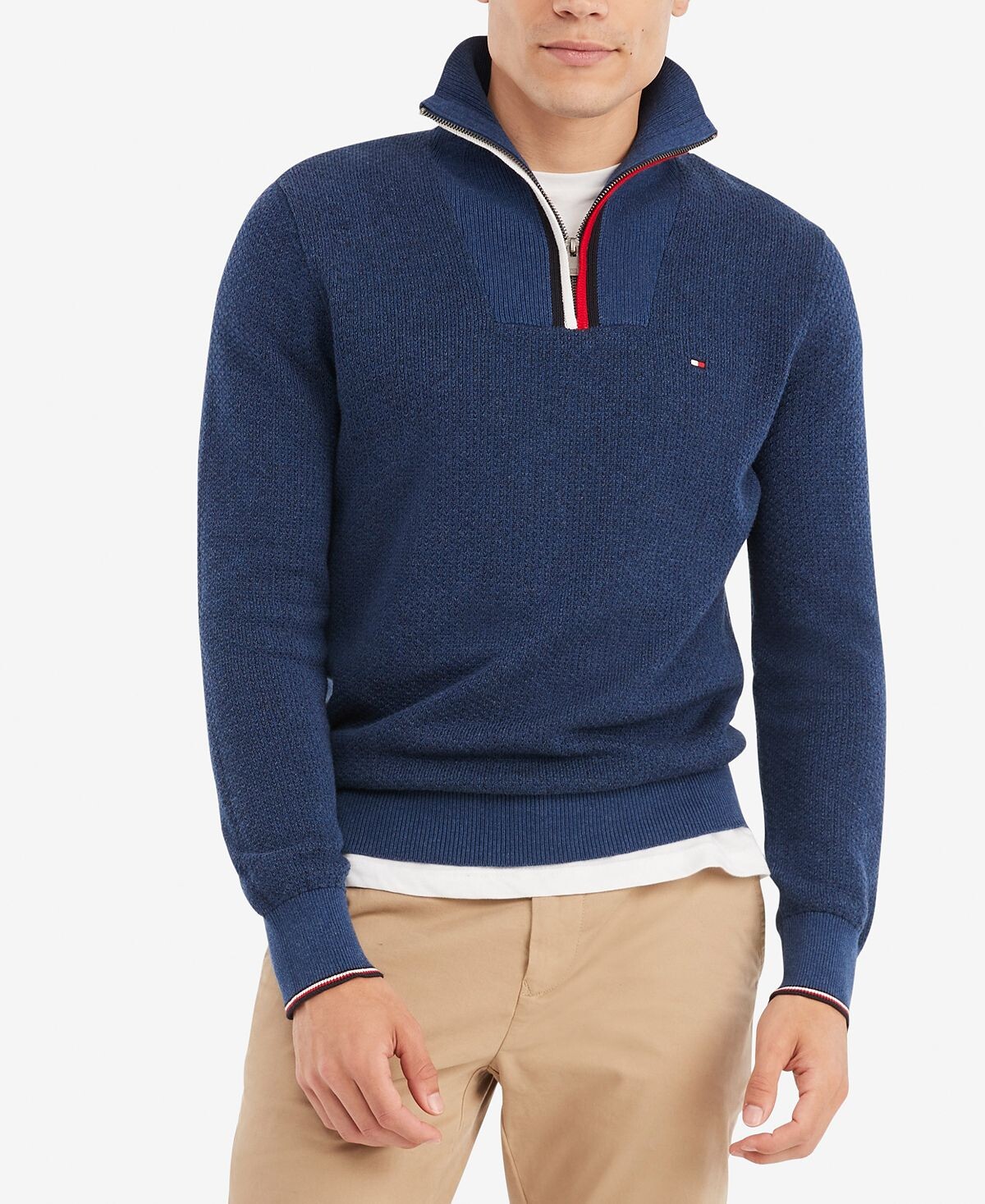 

Мужской свитер с молнией в четверть манхэттена Tommy Hilfiger, мульти